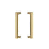 Back to Back "Riverside" Door Pull in Satin Brass  Hardware for Interior Sliding and Barn Doors - Forge Hardware Studio