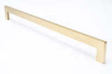 Long Cliff Brushed Brass Cabinet Drawer Pulls and Closet Handles - Forge Hardware Studio