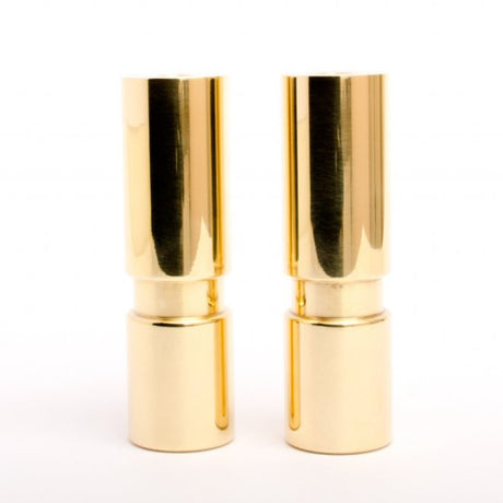 Set of 2 Medium Mid-century Modern Furniture Legs Replacement Legs in Polished Brass - Forge Hardware Studio