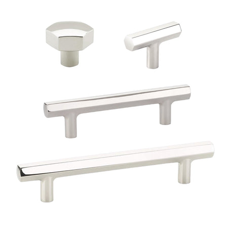 Geometric Polished Nickel "Geo" Cabinet Knobs and Drawer Pulls - Forge Hardware Studio