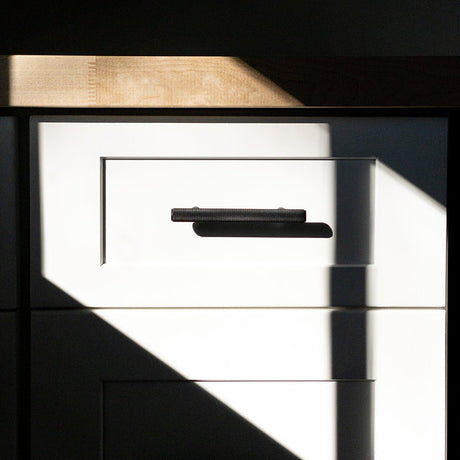 Knurled Matte Black Solid "Texture" Drawer Pulls and Knobs - Forge Hardware Studio