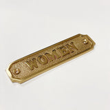 Brass "Women" Door Sign 4-3/4" W x 1-1/4" H - Brass Door Sign - Forge Hardware Studio