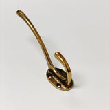 Antique Brass "Capri" Large Modern Wall Hat and Coat Hook - Forge Hardware Studio
