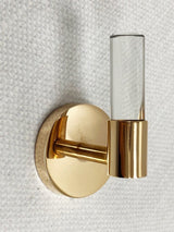 Unlacquered Polished Brass "Lauren" Lucite Wall T-Shape Hook - Forge Hardware Studio
