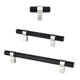 Knurled "Prelude" Brushed Nickel and Matte Black Cabinet Knobs and Drawer Pulls - Forge Hardware Studio