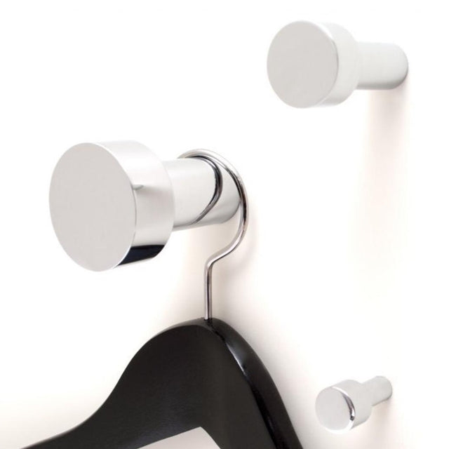 Modern "Dot" Round Wall Hook in Polished Nickel - Forge Hardware Studio