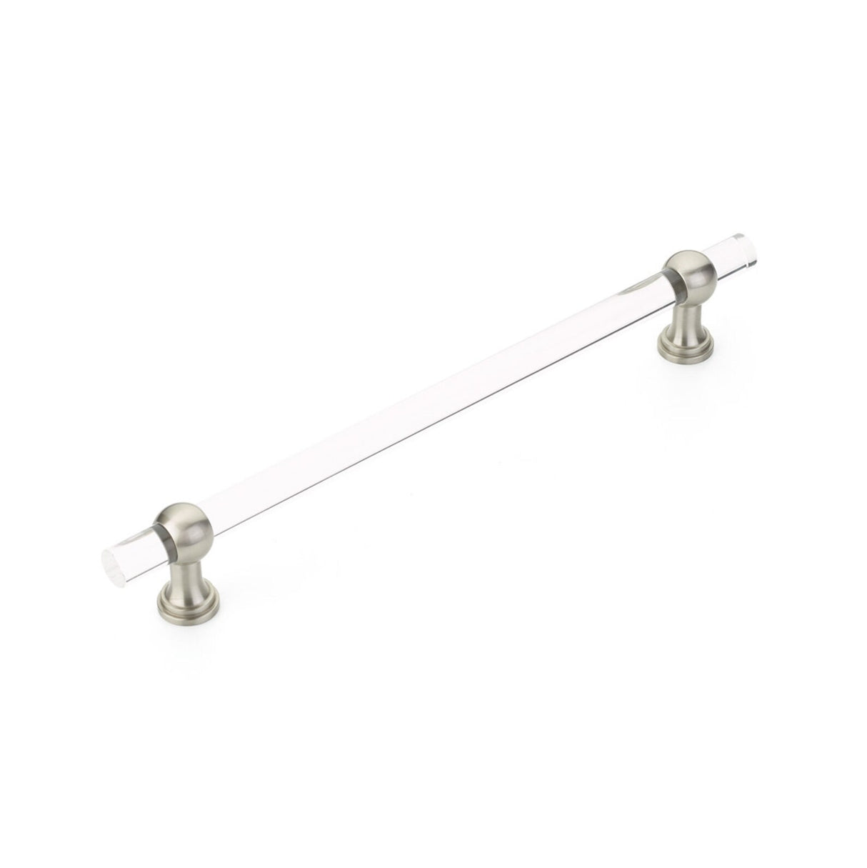 Satin Nickel and Lucite "Gleam" Cabinet Knobs and Drawer Pulls (Adjustable) - Forge Hardware Studio
