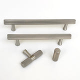 Brushed Nickel Solid "Texture" Knurled Drawer Pulls and Knobs - Brass Cabinet Hardware 