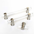 Polished Nickel and Lucite "Luz" Cabinet Knobs and Drawer Pulls - Brass Cabinet Hardware 
