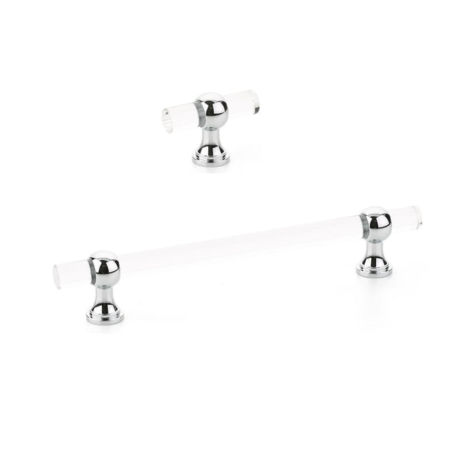 Polished Chrome and Lucite "Gleam" Cabinet Knobs and Drawer Pulls (Adjustable) - Forge Hardware Studio