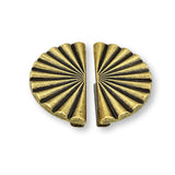 Reeded Antique Brass "Half-Daisy" Round Cabinet Knob - Forge Hardware Studio