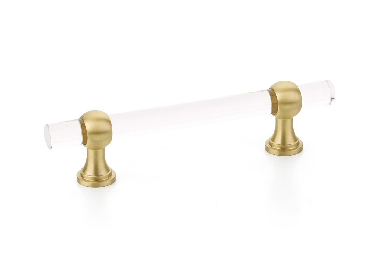 Brushed Brass and Lucite "Gleam" Cabinet Knobs and Drawer Pulls (Adjustable) - Forge Hardware Studio