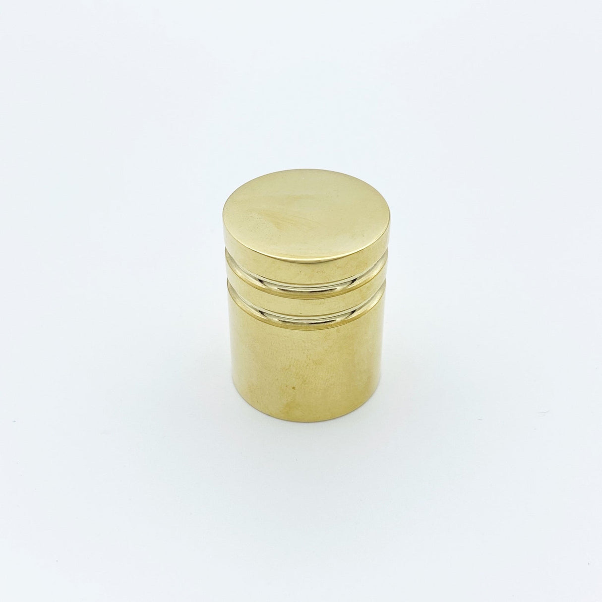 Luxe "Lines" Unlacquered Polished Brass 1" Cabinet Knob - Forge Hardware Studio