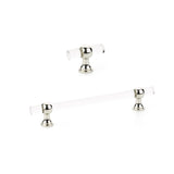 Polished Nickel and Lucite "Gleam" Cabinet Knobs and Drawer Pulls (Adjustable) - Forge Hardware Studio