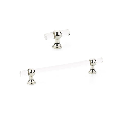 Polished Nickel and Lucite "Gleam" Cabinet Knobs and Drawer Pulls (Adjustable) - Forge Hardware Studio
