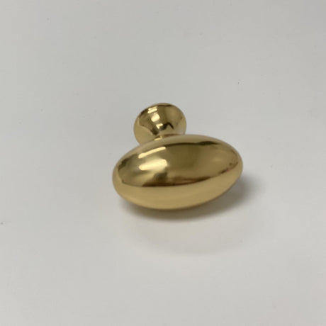 Polished Brass "Heritage" Oval Cabinet Knob - Forge Hardware Studio