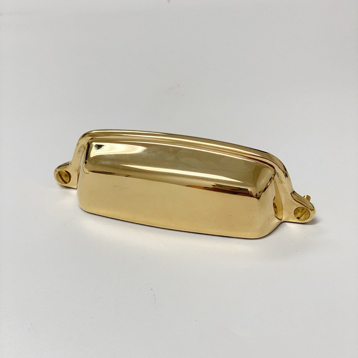 Unlacquered Brass "Eloise" Cabinet Cup Drawer Pull - Kitchen Drawer Handle - Forge Hardware Studio