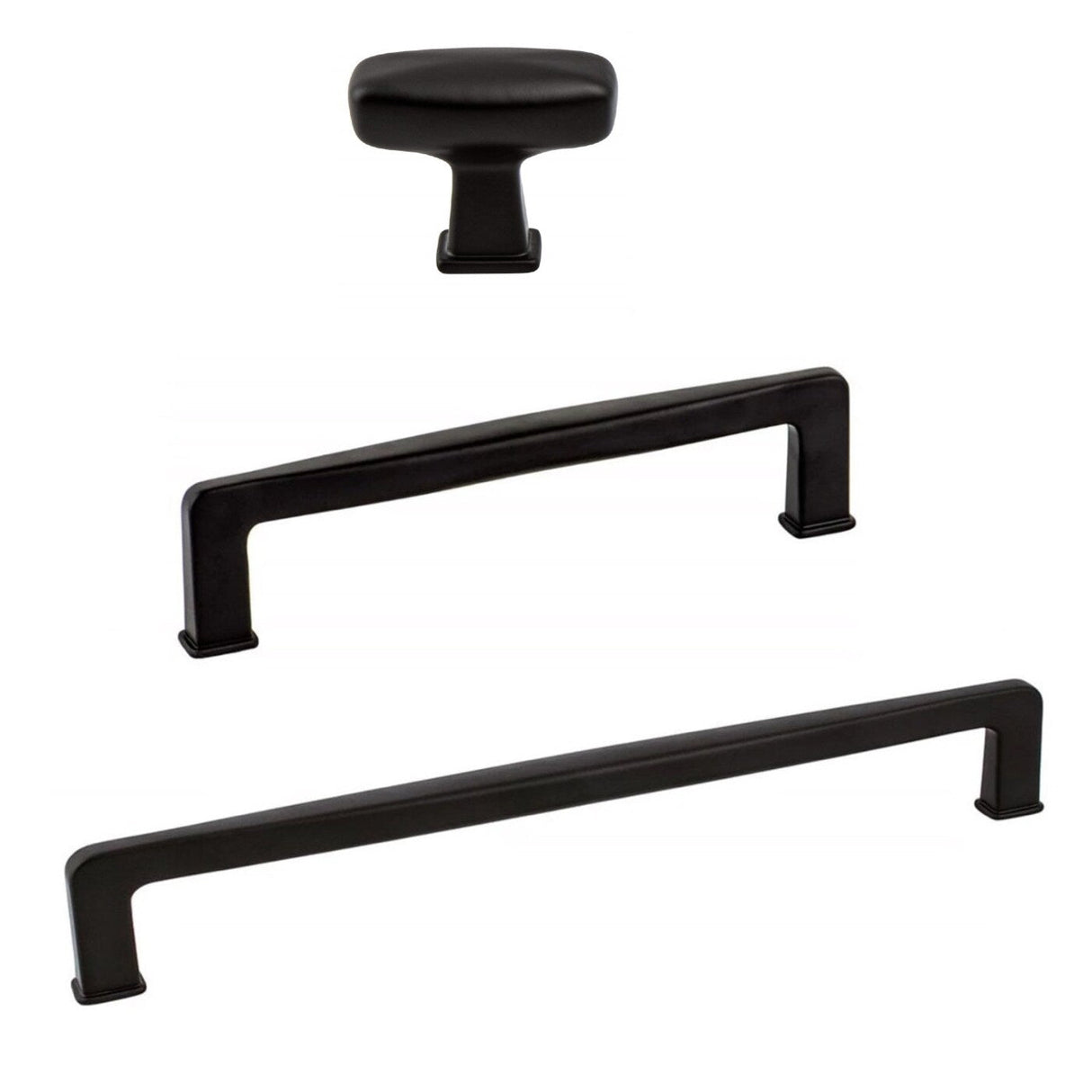Kelly No.1 Matte Black Cabinet Knobs and Drawer Pulls - Forge Hardware Studio