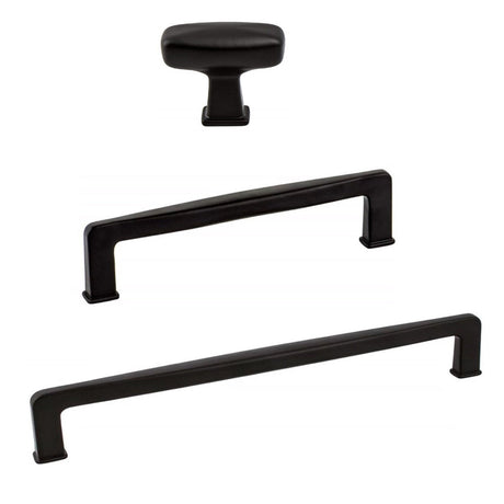 Kelly No.1 Matte Black Cabinet Knobs and Drawer Pulls - Forge Hardware Studio