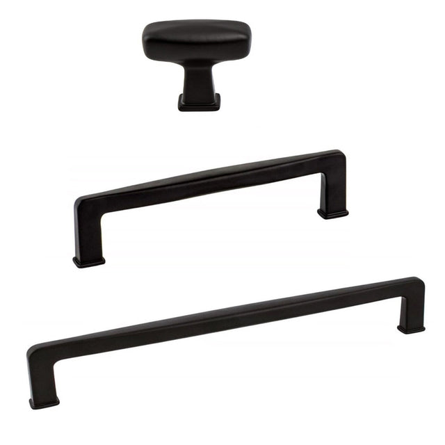 Kelly No.1 Matte Black Cabinet Knobs and Drawer Pulls - Forge Hardware Studio