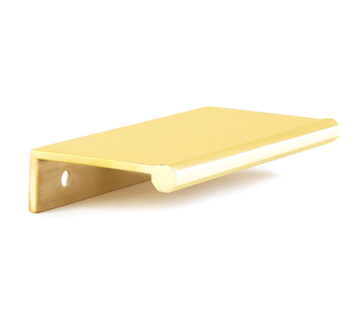 Unlacquered Brass "Porter" Edge Drawer Pull - Forge Hardware Studio
