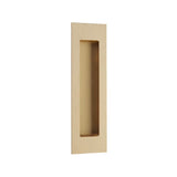 Modern Knurled Rectangular Solid Brass Recess Door Pull in Satin Brass - Forge Hardware Studio