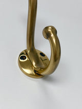 French Brass "Heritage" Wall Hook, Brass Wall Coat Hook - Forge Hardware Studio