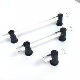 Matte Black and Lucite "Luz" Cabinet Knobs and Drawer Pulls (Adjustable) - Brass Cabinet Hardware 