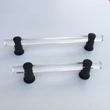 Matte Black and Lucite "Luz" Cabinet Knobs and Drawer Pulls (Adjustable) - Brass Cabinet Hardware 