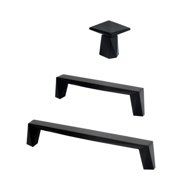 Matte Black "Wade" Drawer Knob and Drawer Pulls - Forge Hardware Studio