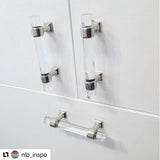 Polished Nickel "Gigi" Lucite Modern Drawer Pull - Brass Cabinet Hardware 
