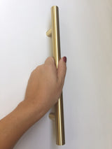 Satin Brass Fridge T-Bar 8" Appliance Pull - European Pull - Brass Cabinet Hardware 