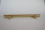 Satin Brass Fridge T-Bar 8" Appliance Pull - European Pull - Brass Cabinet Hardware 