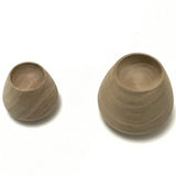 Walnut Mid-century Modern Wood Drawer Knobs - Brass Cabinet Hardware 