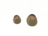 Walnut Mid-century Modern Wood Drawer Knobs - Brass Cabinet Hardware 
