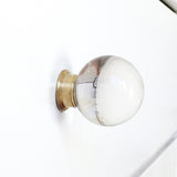 Beautiful unique glass and brass ball round knob