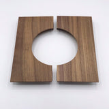 Wood Drawer Handle - Mid-century Modern Half-Square Wood Pull - Brass Cabinet Hardware 