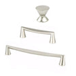 Satin Nickel "Core" Drawer Pulls and Knob - Brass Cabinet Hardware 