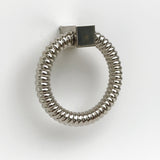 Polished Nickel "Rope" Ring Pull Cabinet Knob - Brass Cabinet Hardware 