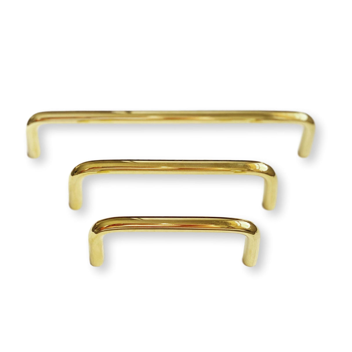 Unlacquered Polished Brass "Wire" Drawer Pulls - Cabinet Handles - Forge Hardware Studio