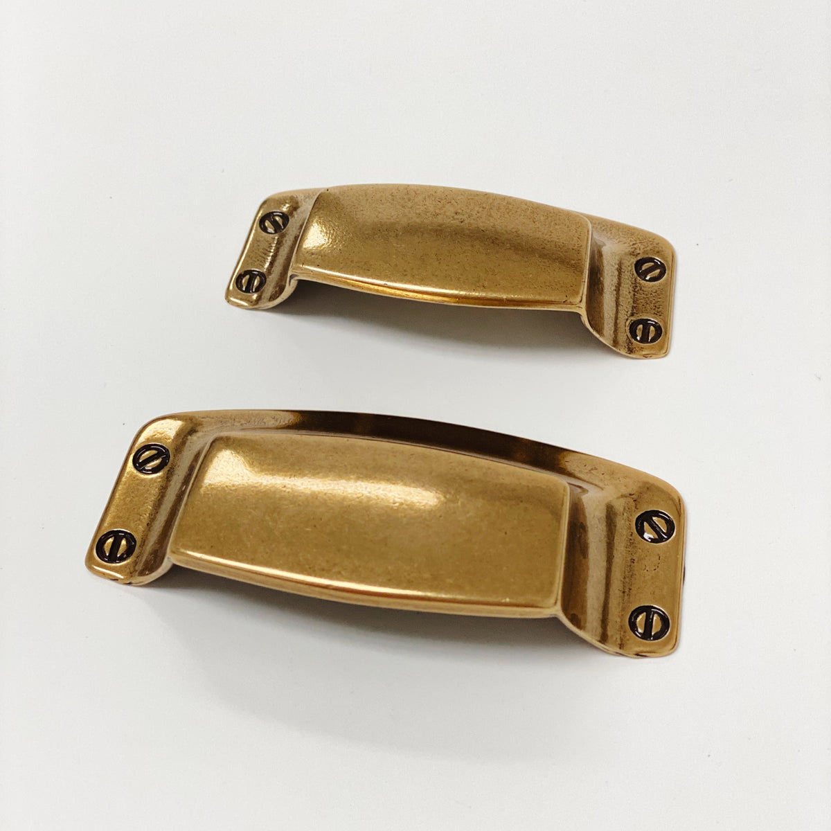 Drawer Cup Pull "Tuscany" in Antique Brass - Brass Cabinet Hardware - Forge Hardware Studio