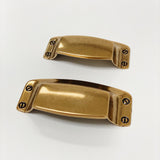 Drawer Cup Pull "Tuscany" in Antique Brass - Brass Cabinet Hardware - Forge Hardware Studio