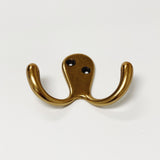Antique Brass "Capri" Medium Modern Wall Hat and Coat Hook - Forge Hardware Studio