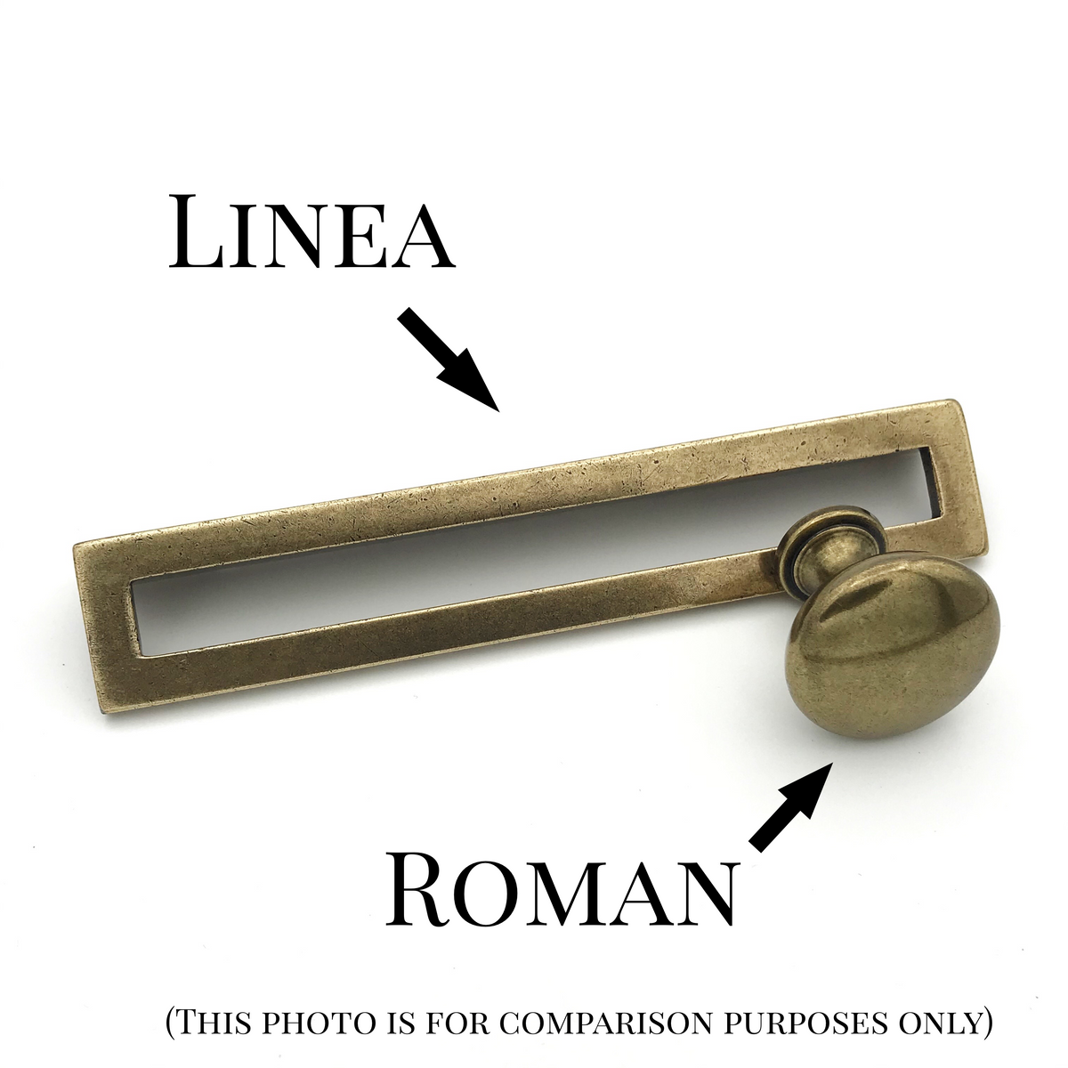 Linea Antique Drawer Pulls - Cabinet Handles - Brass Cabinet Hardware 