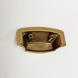 Drawer Cup Pull "Tuscany" in Antique Brass - Brass Cabinet Hardware - Forge Hardware Studio