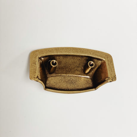 Drawer Cup Pull "Tuscany" in Antique Brass - Brass Cabinet Hardware - Forge Hardware Studio