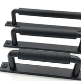 Knurled Drawer Pulls "Kava" Matte Black Textured Kitchen Cabinet Handles - Brass Cabinet Hardware 