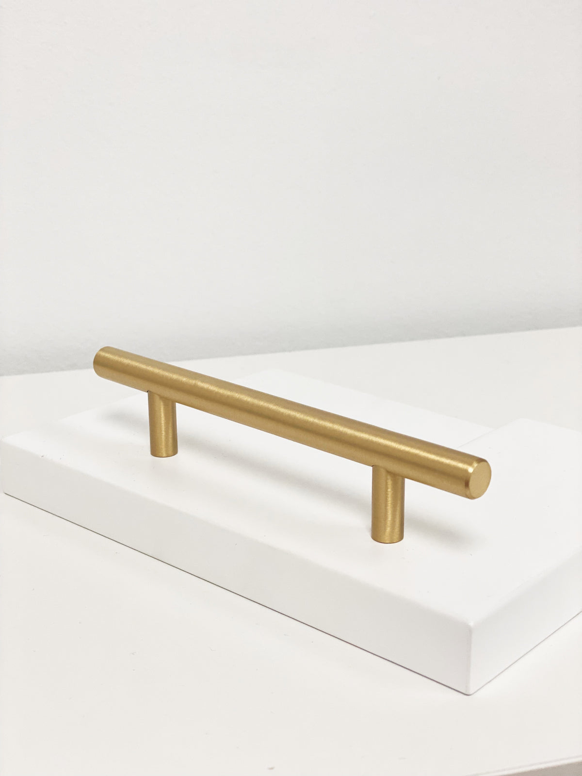 T-Bar "European" Satin Brass Cabinet Knobs and Pulls - Forge Hardware Studio