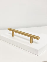 T-Bar "European" Satin Brass Cabinet Knobs and Pulls - Forge Hardware Studio