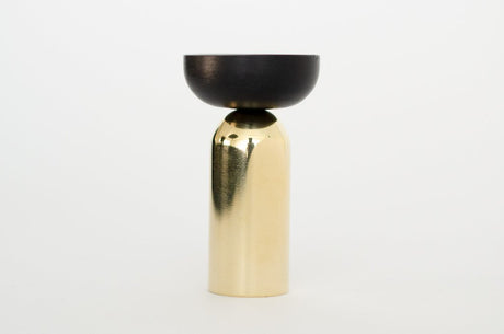 Brass and Black "Pedestal Bowl" Round Wall Hook - Forge Hardware Studio